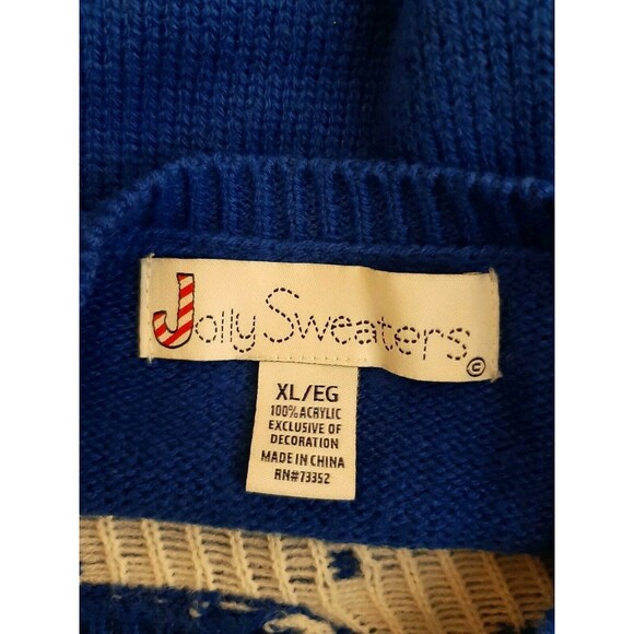 Ugly Christmas Sweater Women XL Beer Snowman Novelty Unisex Funny Sequined - Picture 7 of 9